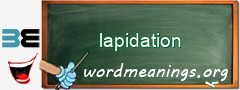 WordMeaning blackboard for lapidation